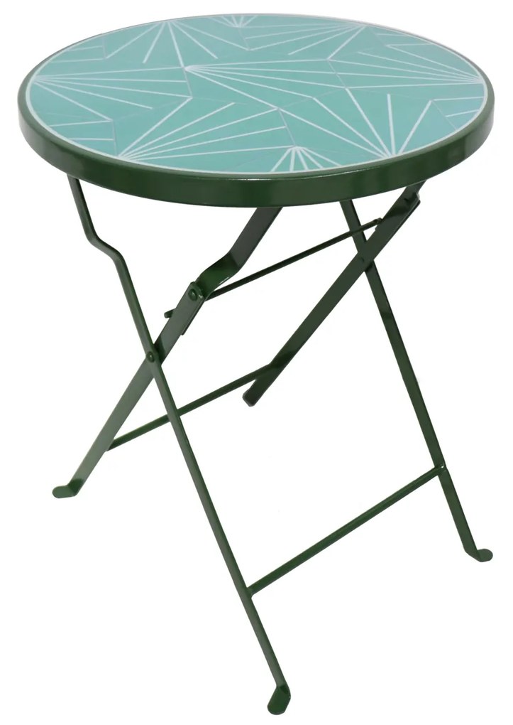 Tavolino portavaso tondo geometrico verde