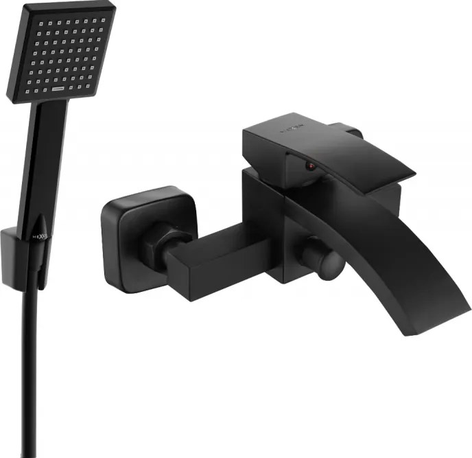 Mexen Libra R45 rubinetto per vasca con set doccia, nero - 74513R45-70