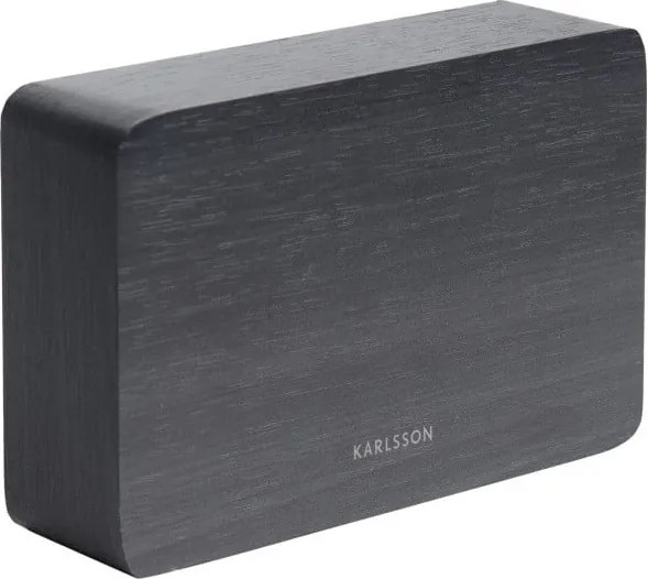 Sveglia nera con decoro in legno, 15 x 10 cm Square - Karlsson