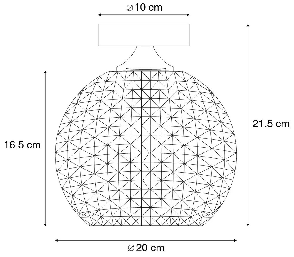 Lampada da soffitto Art Déco intelligente in ottone con Wi-Fi A60 - Sphere