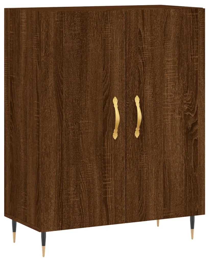 Credenza rovere marrone 69,5x34x180 cm in legno multistrato