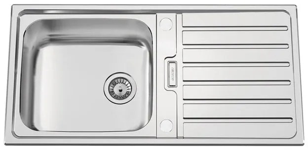 Lavello semincasso 1 vasca in inox argento RODI Urban 105 B L 50 x L 100 x P 20 cm