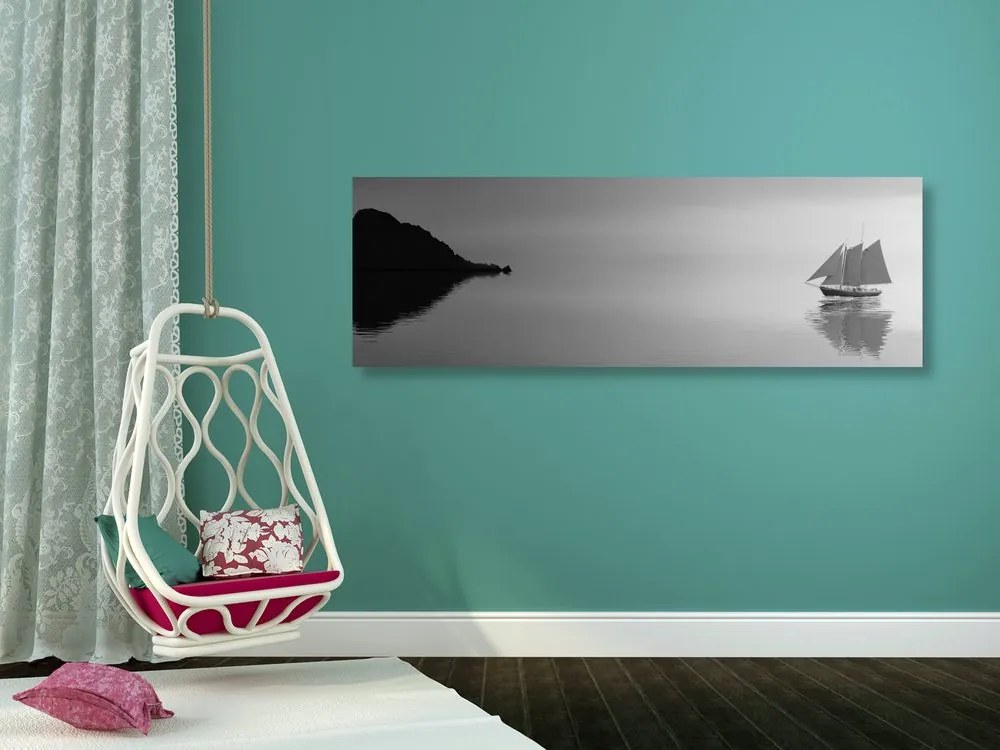 Quadro su tela – Barca a vela in bianco e nero