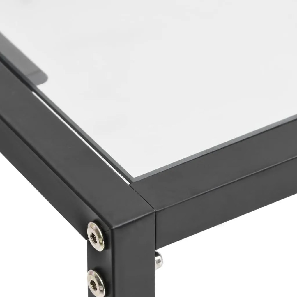 Tavolo consolle trasparente 200x35x75,5 cm in vetro temperato