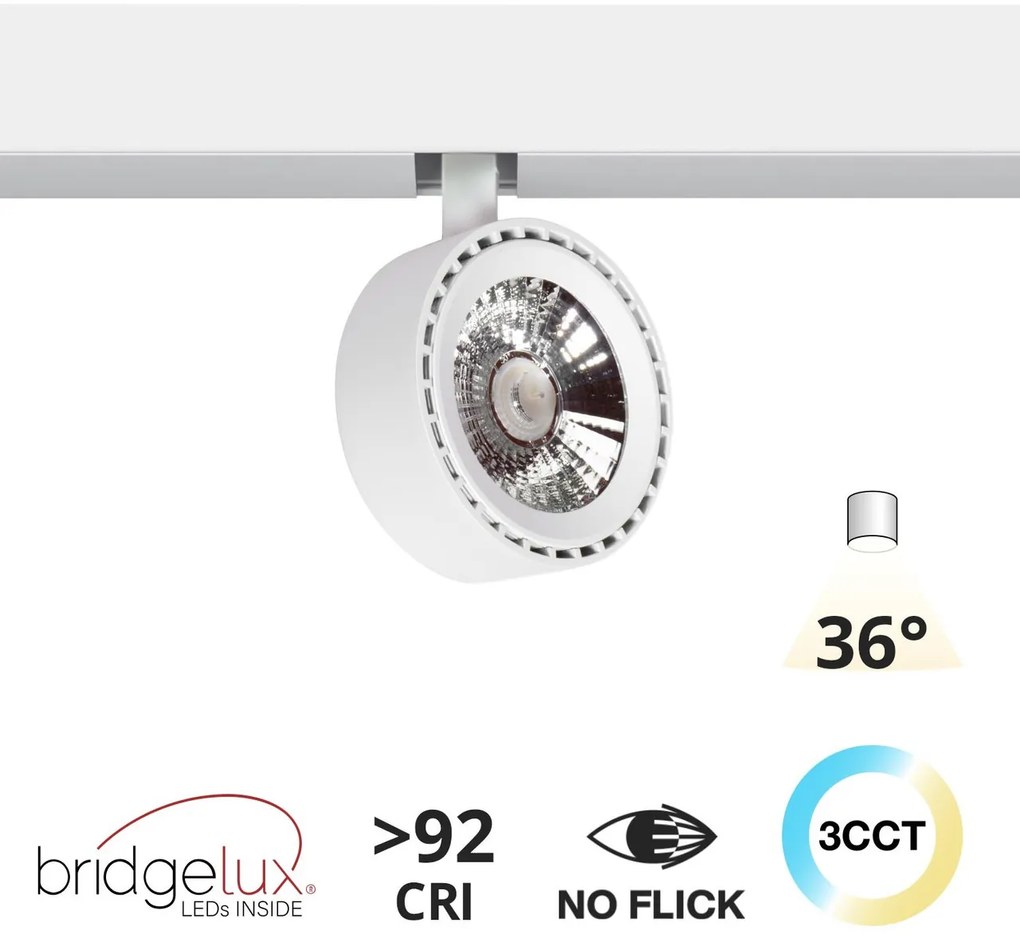 Faro LED 20W Tondo Magnetico CCT CRI92 Bianco 48V - BRIDGELUX LED Colore Bianco Variabile CCT