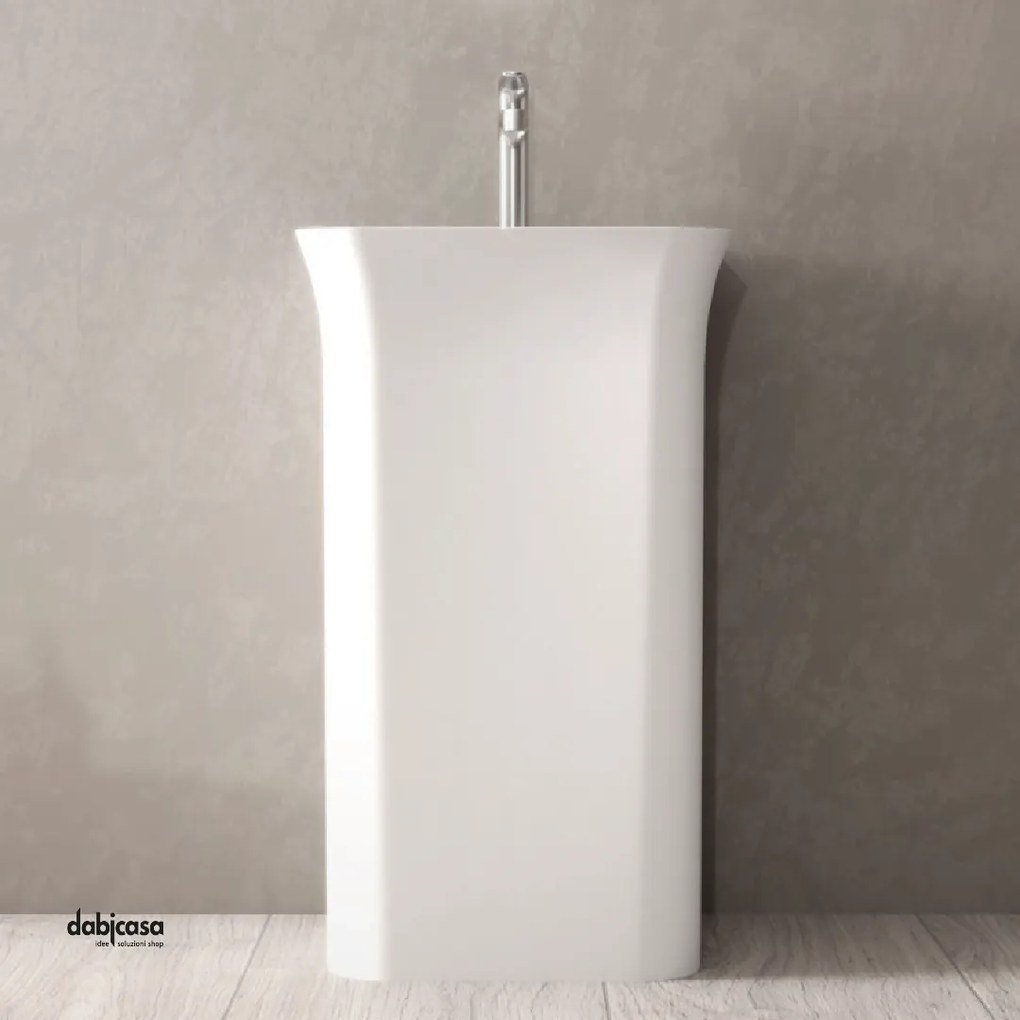 Lavabo Freestanding "Baker" In ArtStone Finitura Bianco Opaco