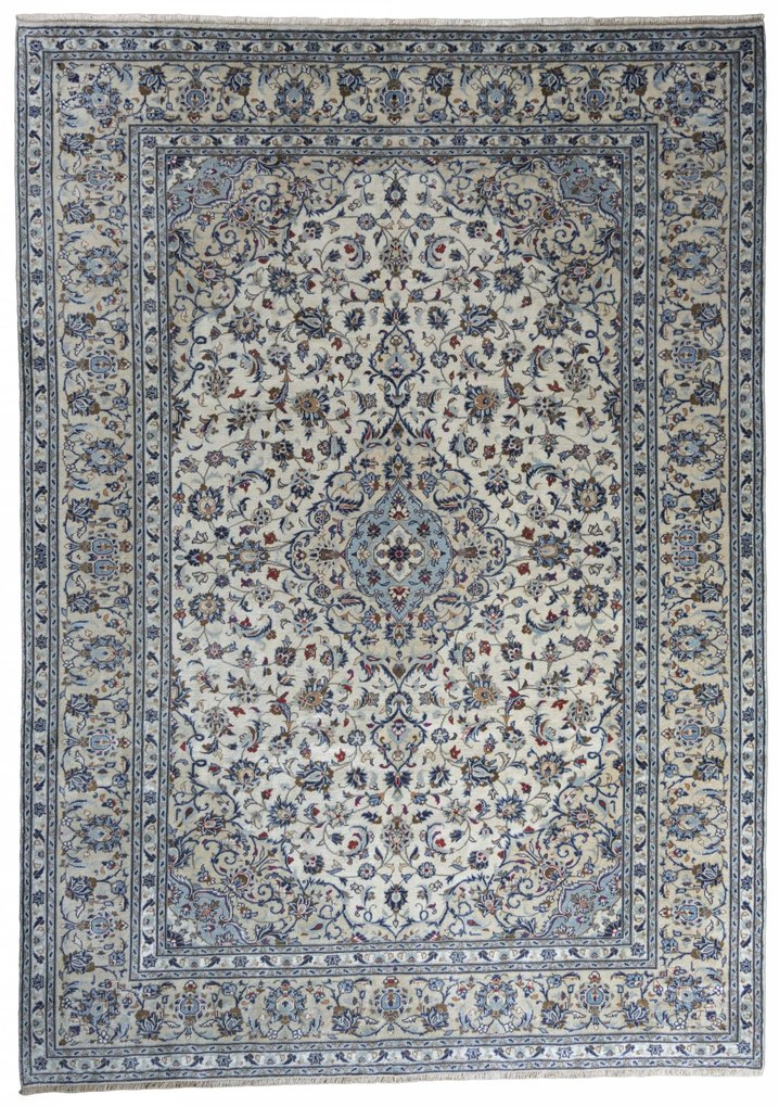 Kashan Tappeto 250x350 Beige (Iran) Annodato A Mano
