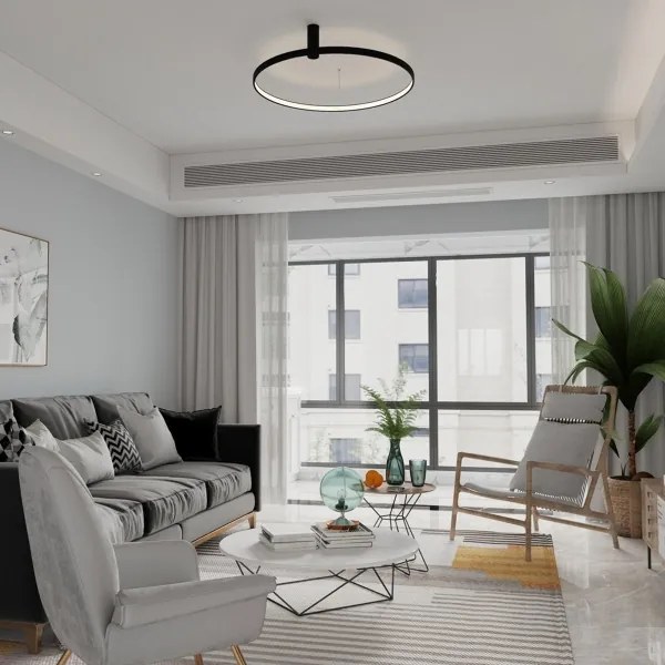 Plafoniera LED RING S LED/34W/230V 3000/4000/6000K Ø 60 cm nero