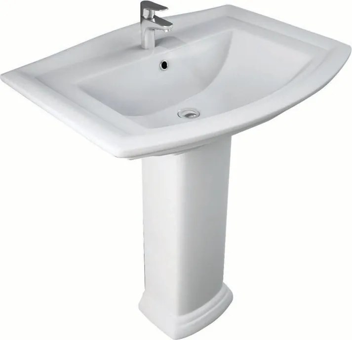 Lavabo sospeso rettangolare Washington L 50.5 x H 25 x P 50.5 cm in ceramica bianco