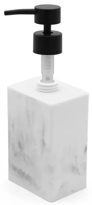 Dispenser sapone liquido in poliresina marmorizzata bianca Marmo