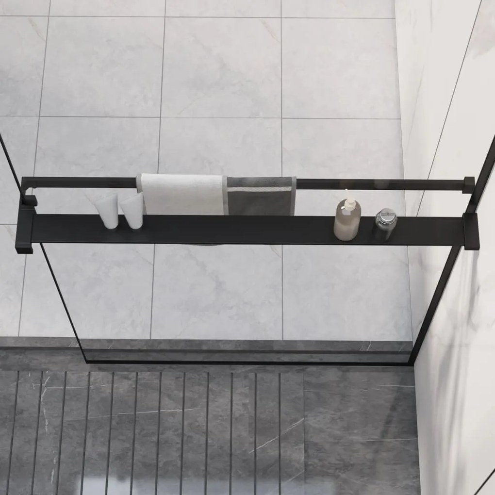 Mensola Doccia A Parete Per Doccia Walk-in Nera 80 Cm Alluminio /
