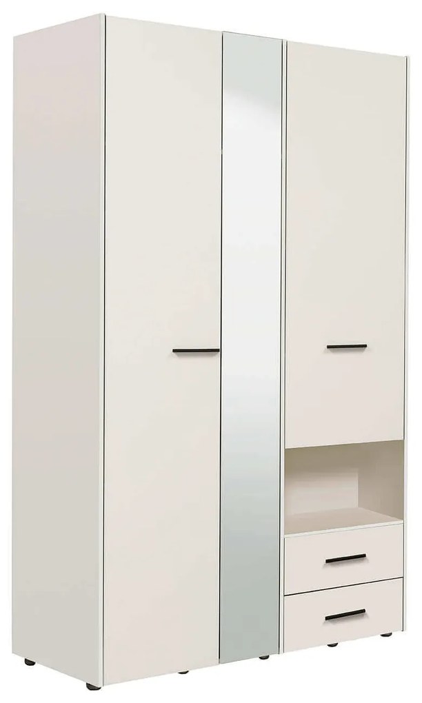 ESSENZA - armadio 2 ante 2 cassetti con specchio cm 127,5 x 55 x 205,5 h