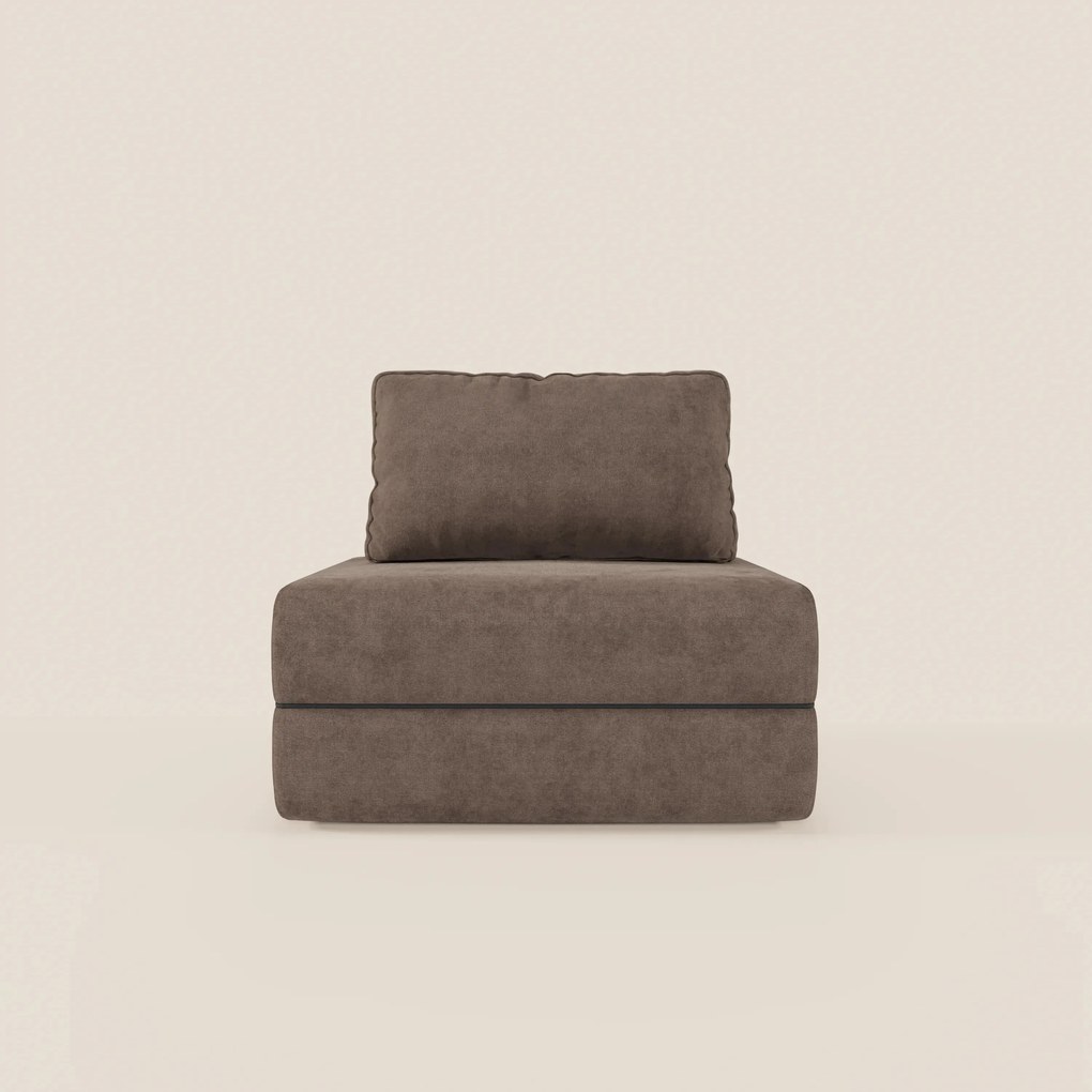 Rift poltrona letto con materasso alto 22 cm e memory foam - schienale mobile e tessuto smacchiabile T31
