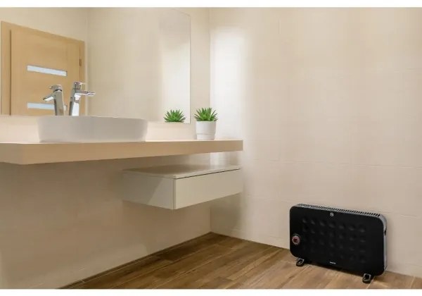 Sencor - Riscaldatore elettrico a convettore 750/1250/2000W/230V termostato IP24 nero