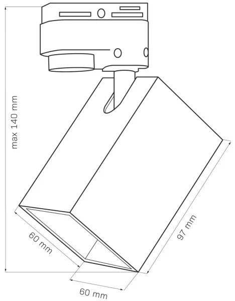 Faretto per sistema a binario SQUARE 3xGU10/10W/230V + 1 m rotaia sistema