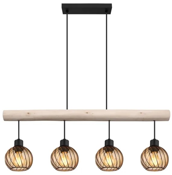 Globo 15534-4H - Lampadario a sospensione con filo PAULO 4xE27/15W/230V