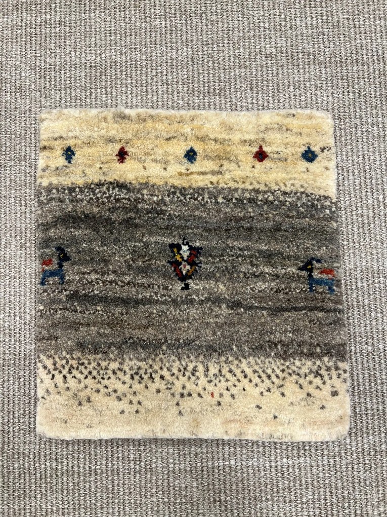 Gabbeh Tappeto 40x40 Beige (Iran) Annodato A Mano