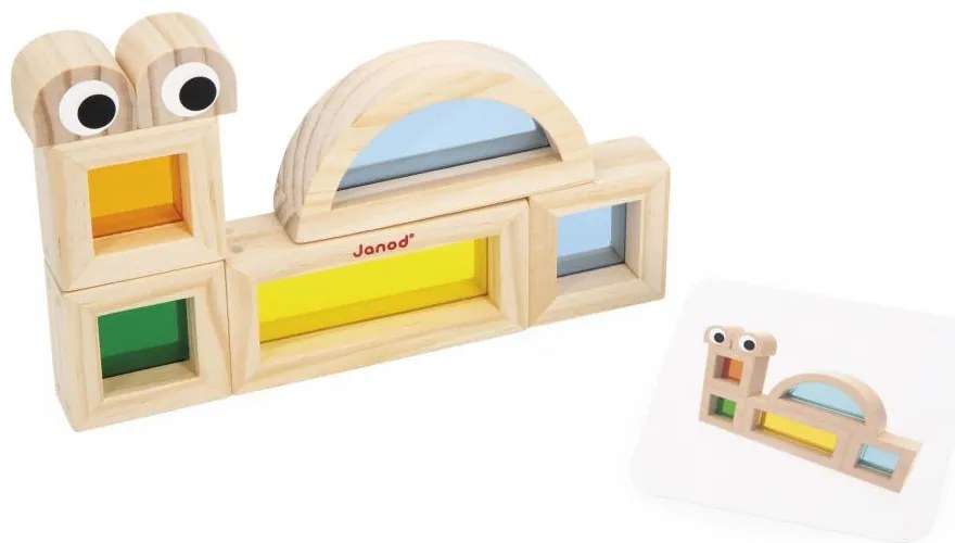 Gioco sensoriale in legno - blocchi e schede - 12 pezzi