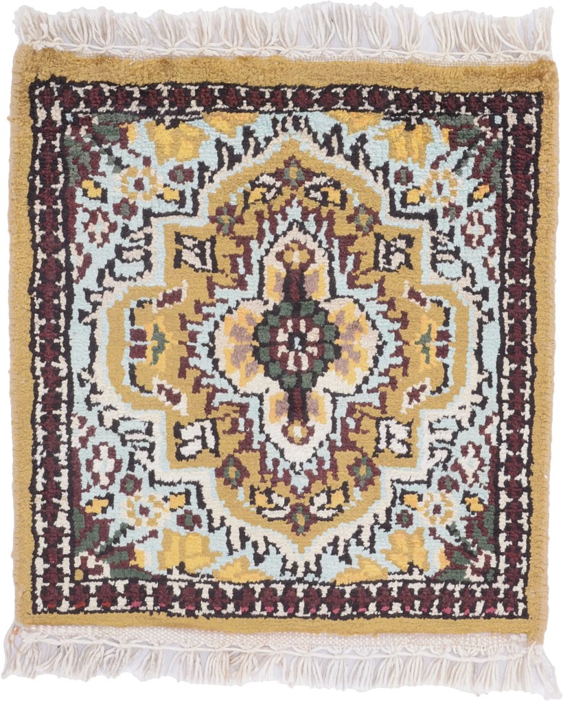 Agra Tappeto orientale 30x30 (Indian) Annodato A Mano