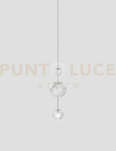 Oto sospensione peaa cristallo rigadin nickel satinato 1 luce attac...