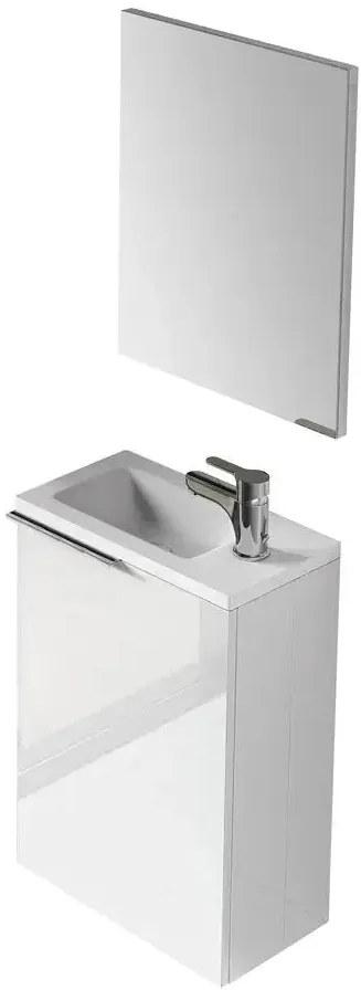 Mobile bagno con lavabo cm.40x22x58h 1anta con sportello laccato bianco