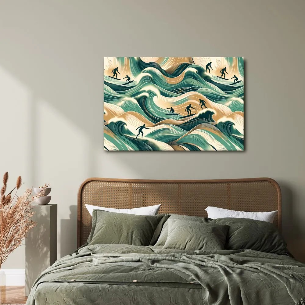 Quadro su tela – Surfisti in azione