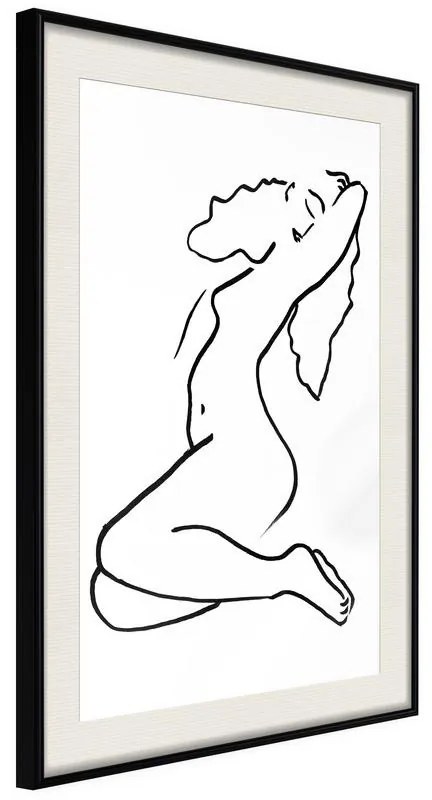 Poster  Coquettish Pose  Cornice Quadri Cornice nera con pass-partout, Larghezza x Altezza Home decor 40x60