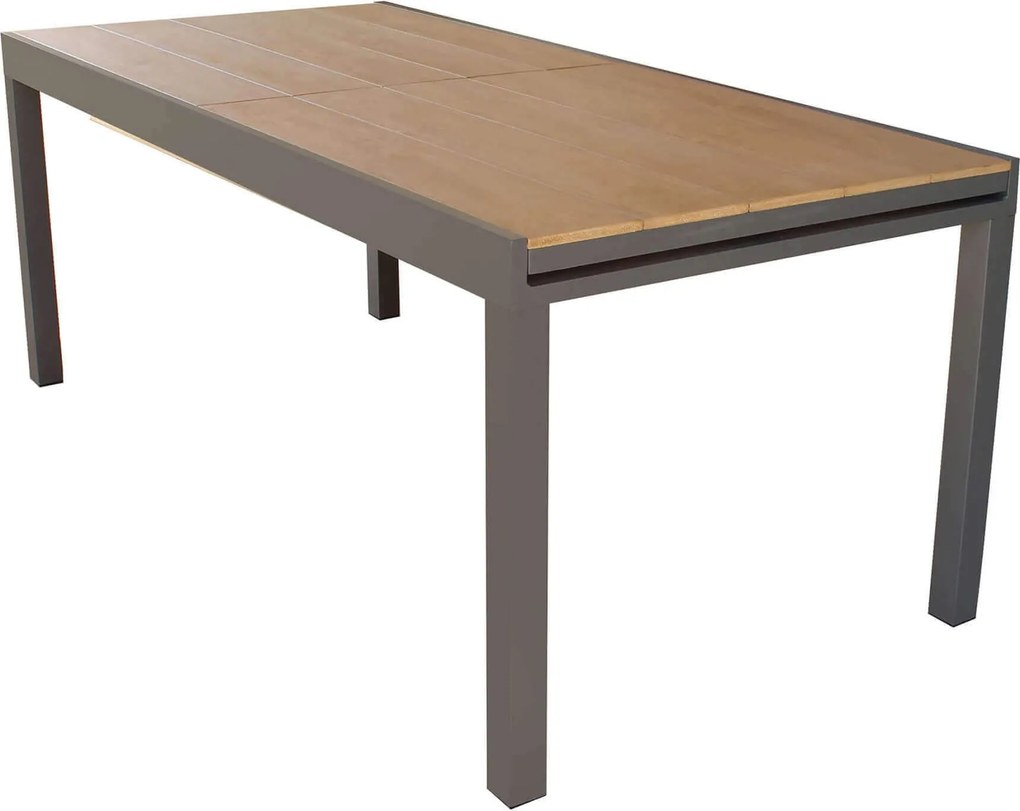 VIDUUS - set tavolo in alluminio e polywood cm 160/240 x 95 x 75 h con 4 poltrone Viduus