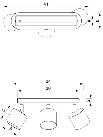 Faretto DIXIE 3xGX53/11W/230V nero