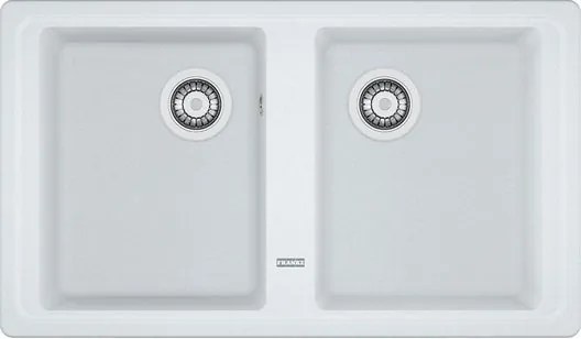 Lavello 2 vasche in fragranite bianco FRANKE Malta L 86 x L 50 cm