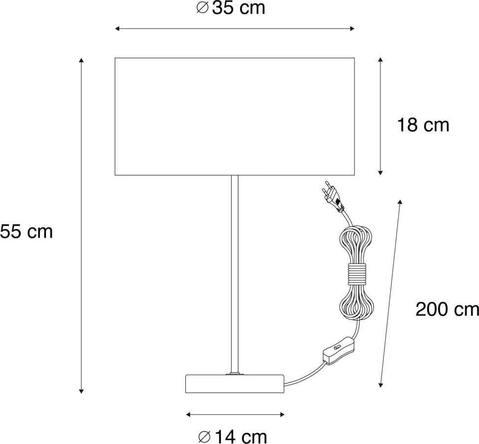Lampada da Tavolo Ottone con Paralume in Velluto Verde Ovale 35cm - Simplo