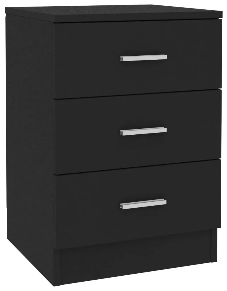 Comodini 2 pz nero 38x35x56 cm in truciolato