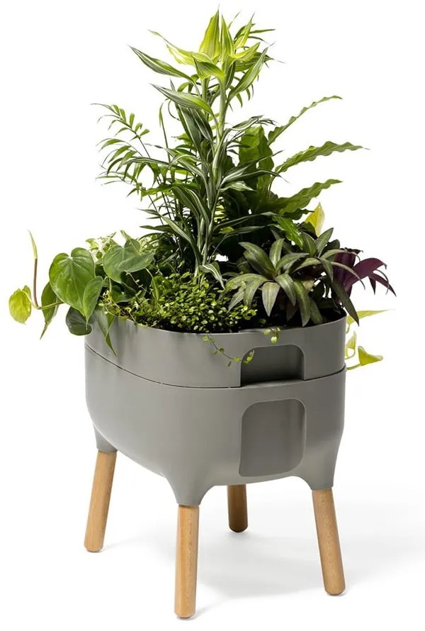 Vaso per coltivazione in plastica con sistema di auto-irrigazione Urbalive – Plastia