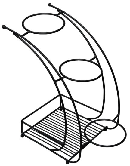 Portafiori 37x19 cm nero/metallo