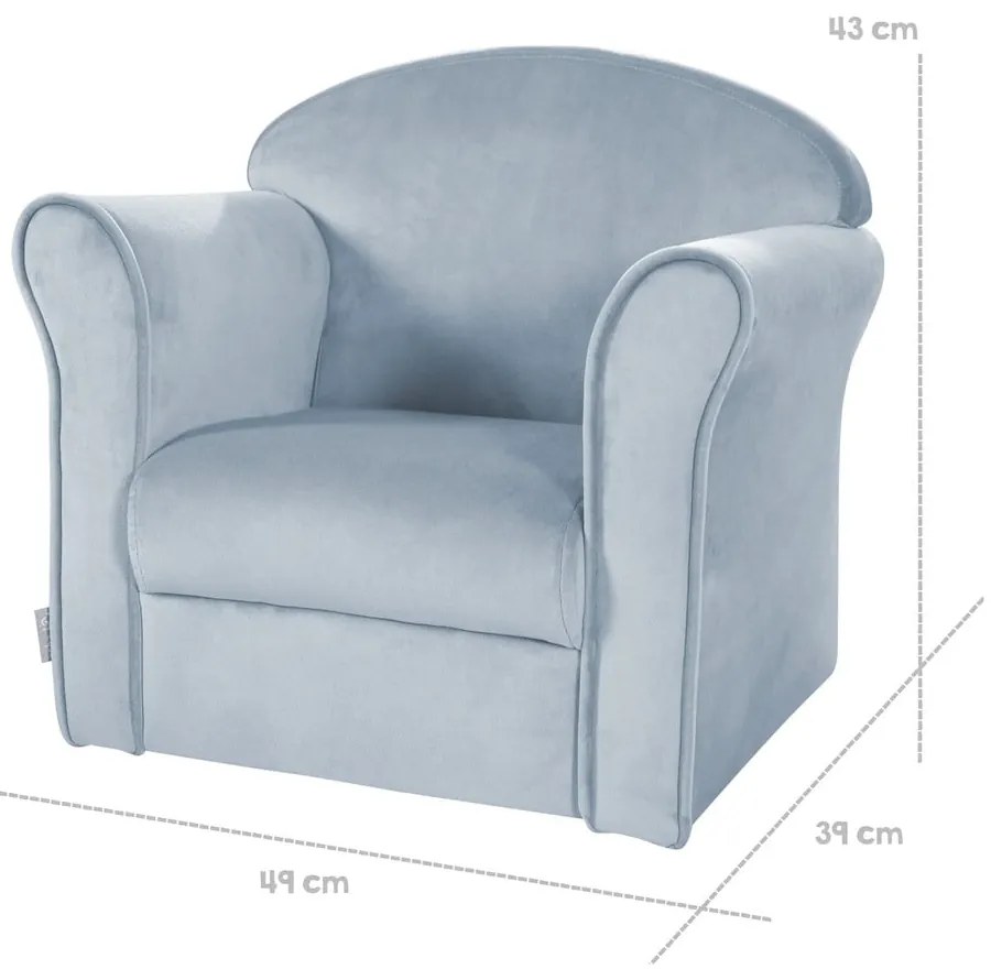 Sedia per bambini in velluto azzurro Lil Sofa - Roba