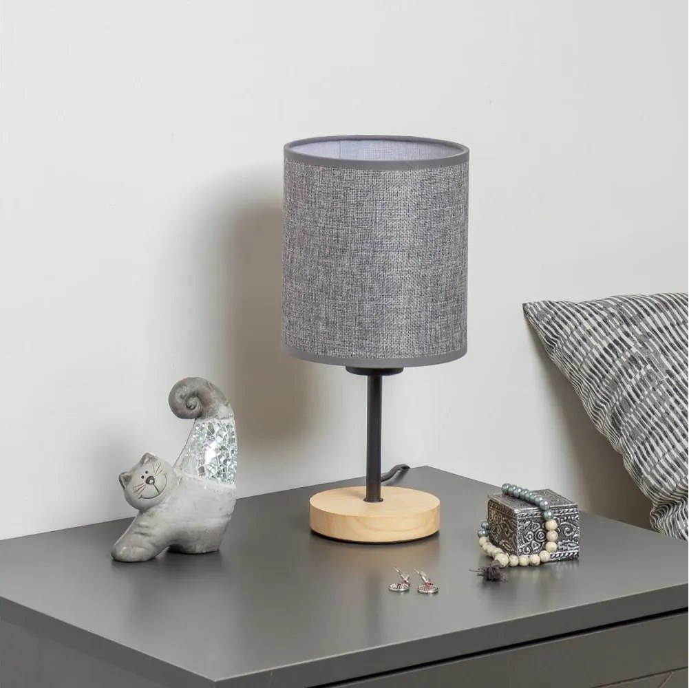 Brilagi - Lampada da tavolo NUBILA WOOD 1xE27/25W/230V quercia/grigio