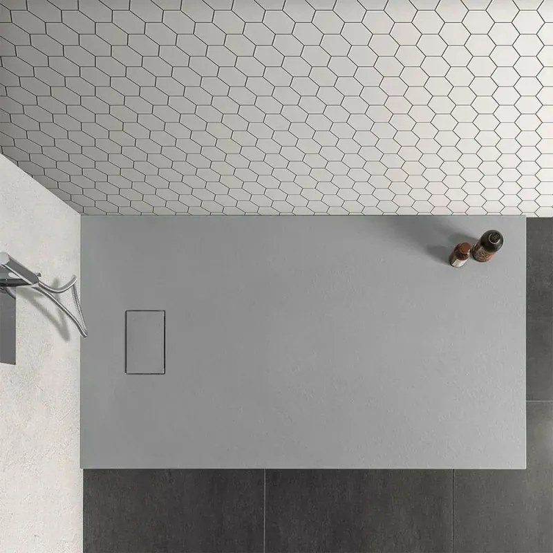 Piatto doccia 70x170 in resina grigio effetto pietra riducibile Agorà