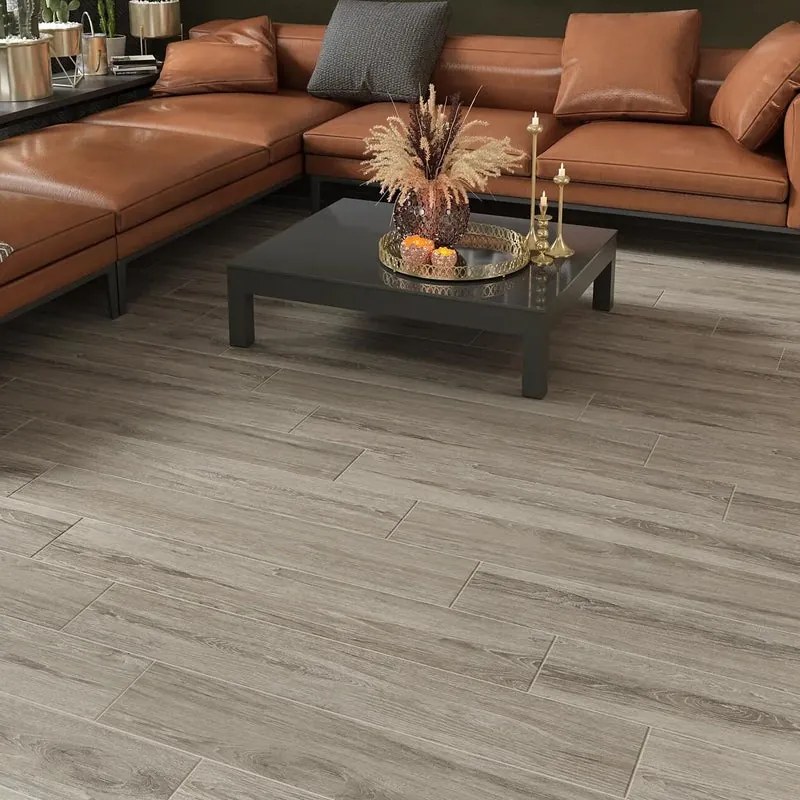 Piastrella da pavimento interno NORFOLK in gres porcellanato grigio 20.4 x 120.4 cm, sp 10 mm traffico intenso (pei 4/5) R9