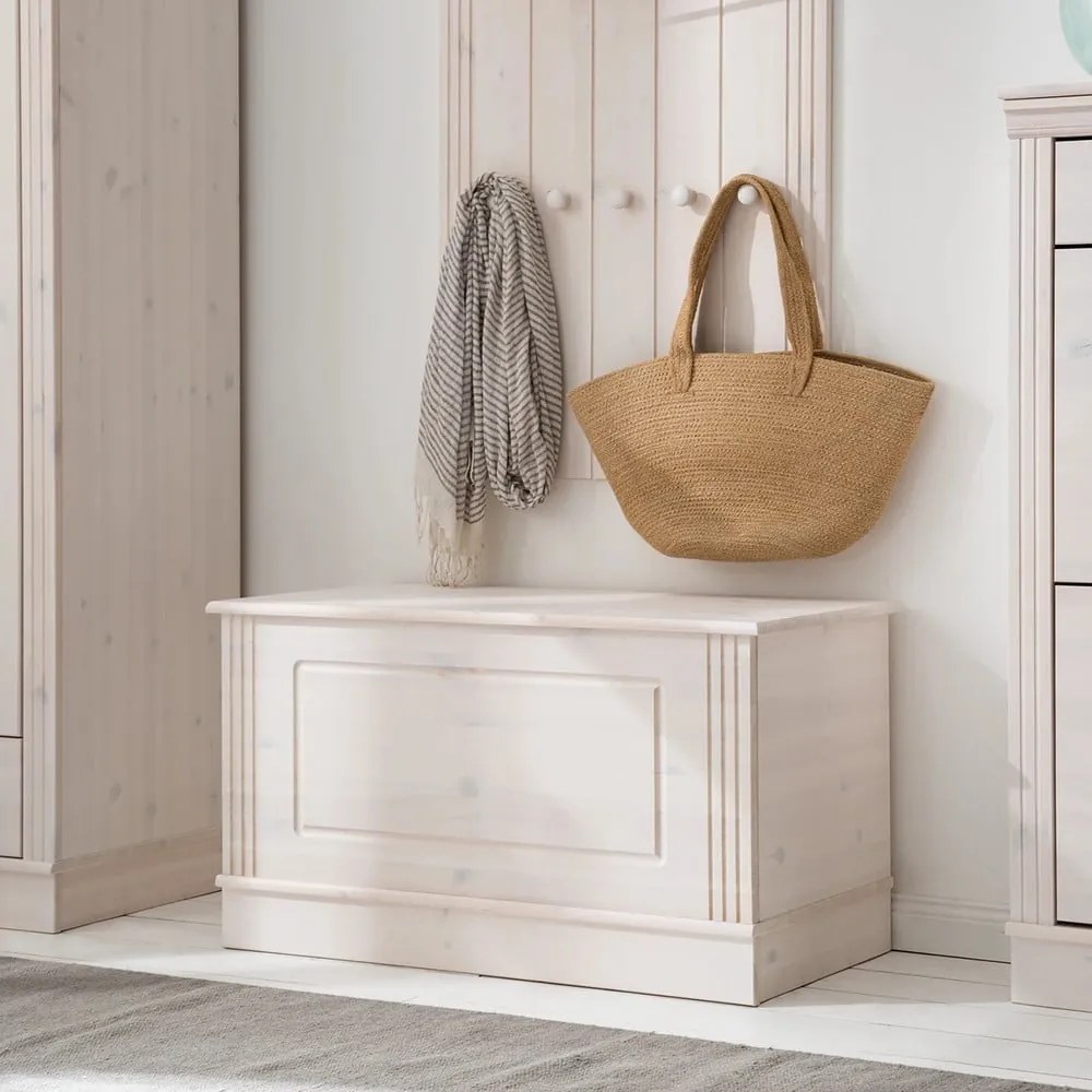 Cassapanca in legno di pino bianco 80x45 cm Anita - Støraa