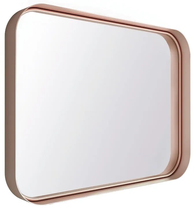 Specchio Kende rettangolare in alluminio oro e rosa 80 x 60 cm