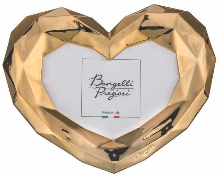 Bongelli preziosi portafoto in marmorino Collezione Cuori design cm 18 x 13 int. ORO