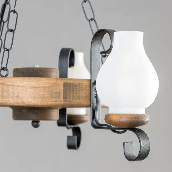 Brilagi - Lampadario a sospensione con catena ROATA 3xE14/40W/230V faggio