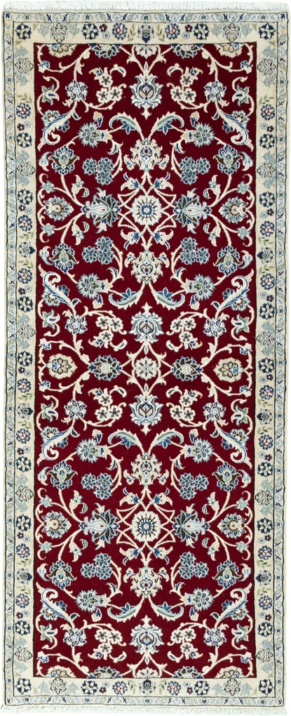 Nain Tappeto persiano 80 x 200 Rosso (Iran) Annodato A Mano