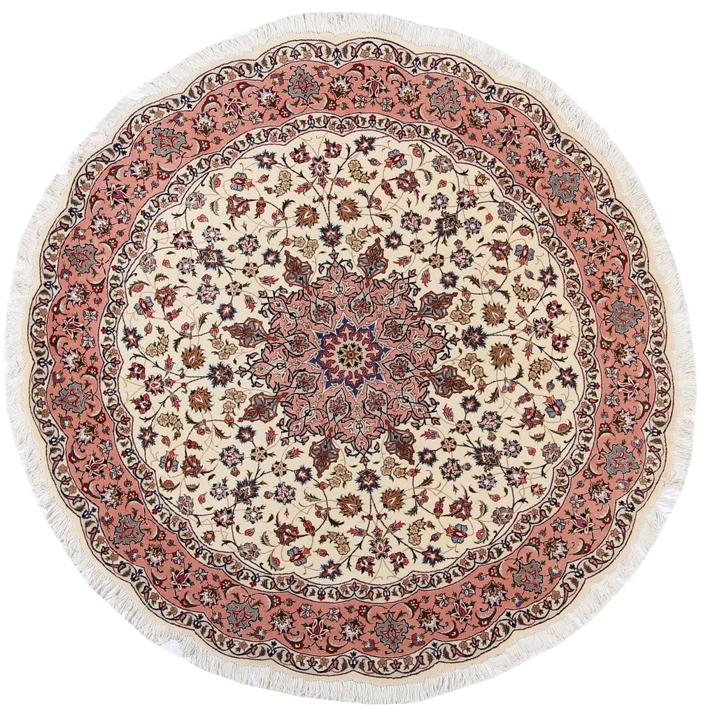 Tabriz Tappeto 200 x 200 Beige (Iran) Annodato A Mano