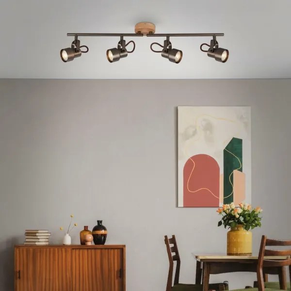 Briloner 2872-045 - Faretto LED TAHUN 4xGU10/5W/230V 3000K marrone