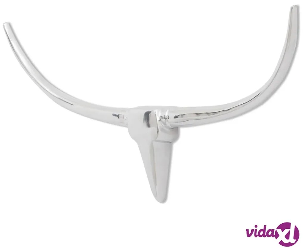 vidaXL Decorazione da Parete Testa di Toro in Alluminio Argento 96 cm