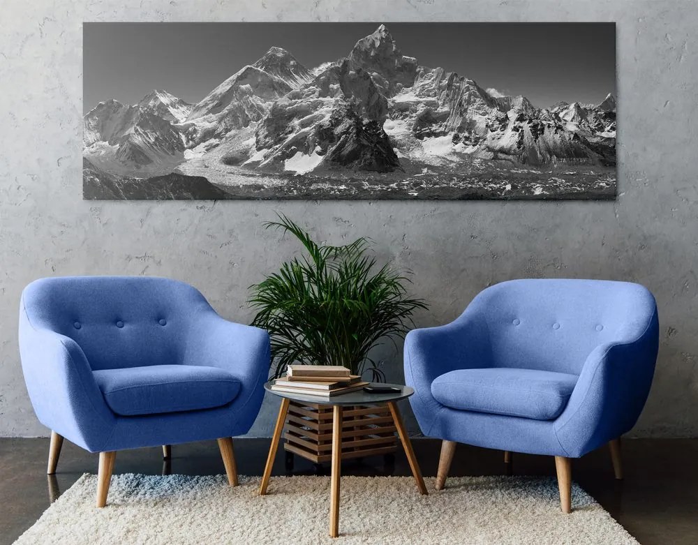 Quadro su tela – Magnifica cima di montagna in bianco e nero