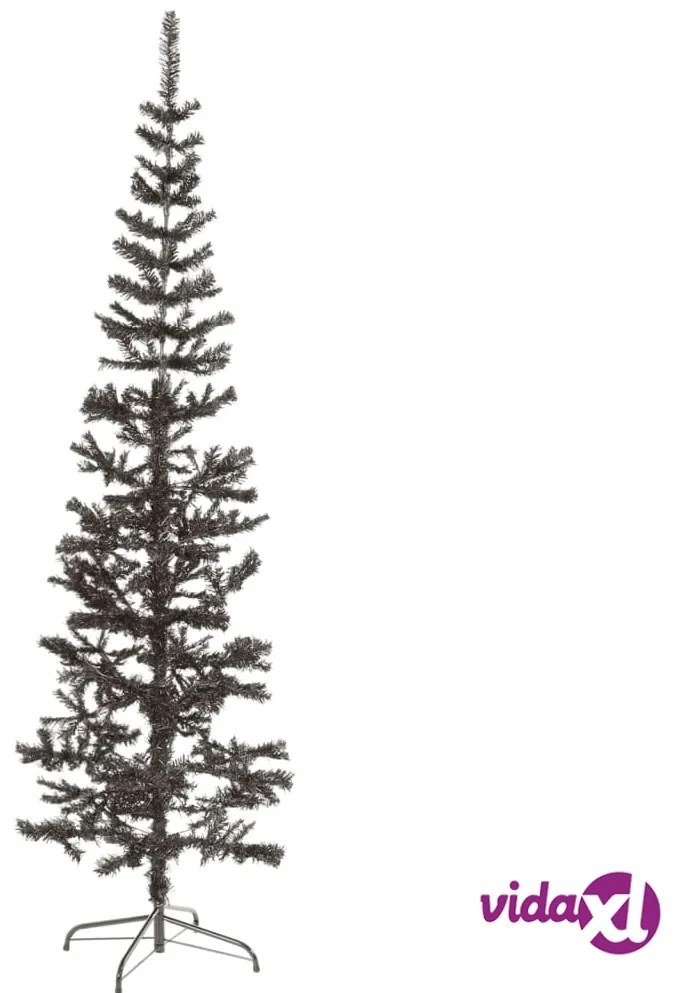 vidaXL Albero di Natale Sottile Nero 240 cm
