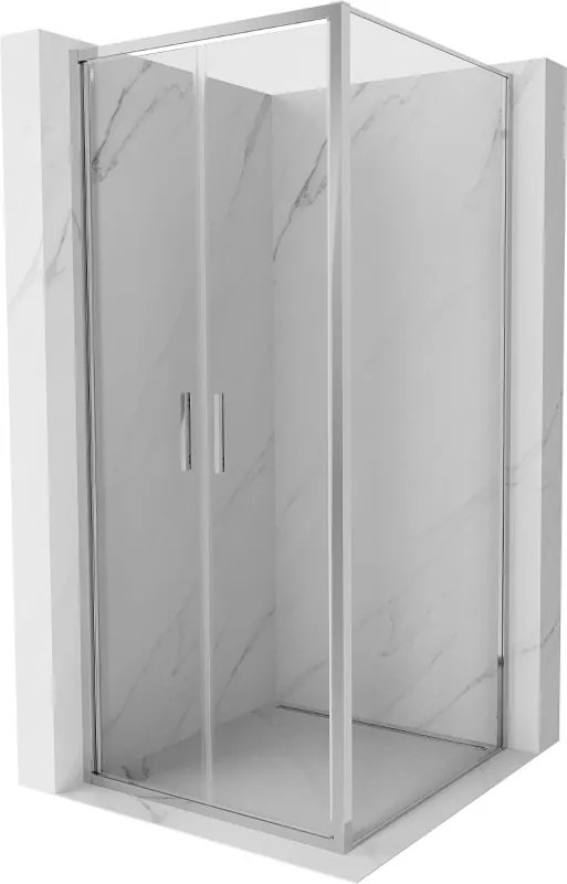 Mexen Exo cabina doccia a battente 80 x 80 cm, trasparente, cromo - 814-080-080-01-00