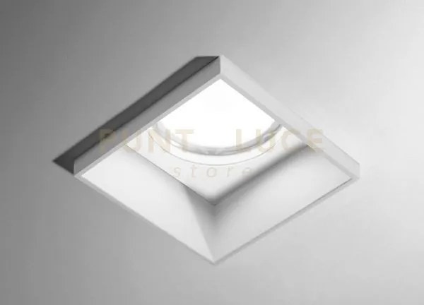 Elis faretto da incasso 1 luce bianco d. 110mm in gesso e alluminio